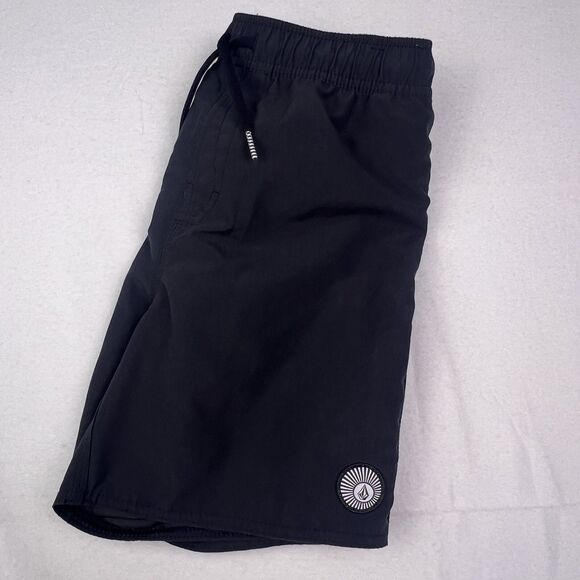 Volcom Boys' Medium (10)Standard Lido Solid Surf Swim Boardshorts Black EUC - Picture 5 of 13